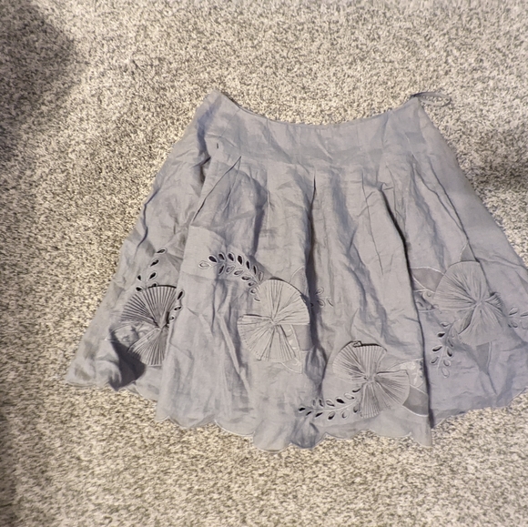 Vintage anthro elevenses grey linen bow 6 skirt - Picture 3 of 3